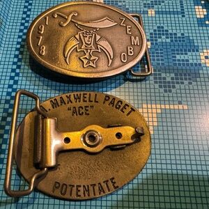 Freemason belt buckle set of 2